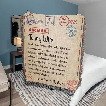 Wife's Gift-Portrait woven blanket-From Husband