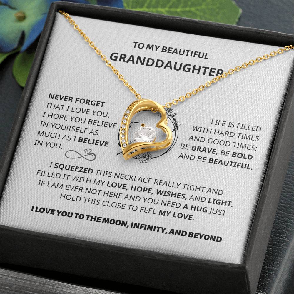 Granddaughter Gift-Love you forever Necklace