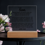 To My Son Acrylic Plaque From Dad – A Gift He’ll Treasure Forever 💙