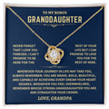 Bonus Grandddaughter From Grandpa,"Never Forget", Knot Necklace