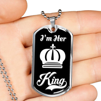 LUXURY DOG TAG BUNDLE; I Am His Queen and I Am Her King