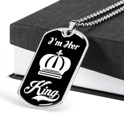 LUXURY DOG TAG BUNDLE; I Am His Queen and I Am Her King
