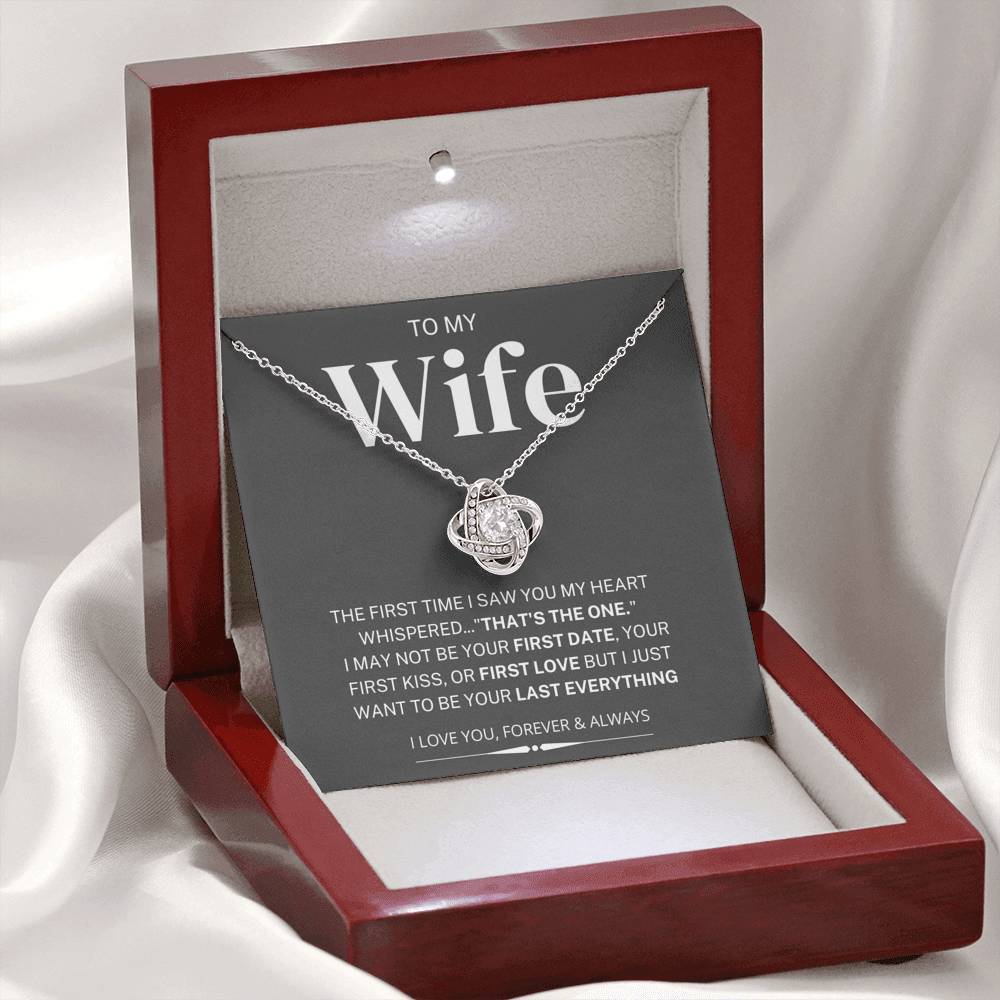 My Heart Whispered "That's the One"; Love Knot Necklace Gift for Wife